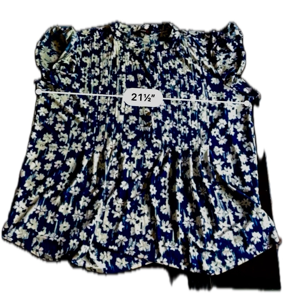 Cocomo Navy and White Floral Blouse - Picture 7 of 7